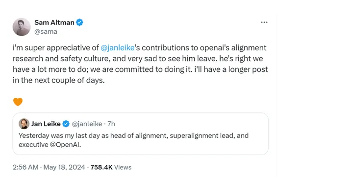 突发！OpenAI又迎人事动荡！安全主管辞职，“超级智能对齐团队”已被解散  第5张